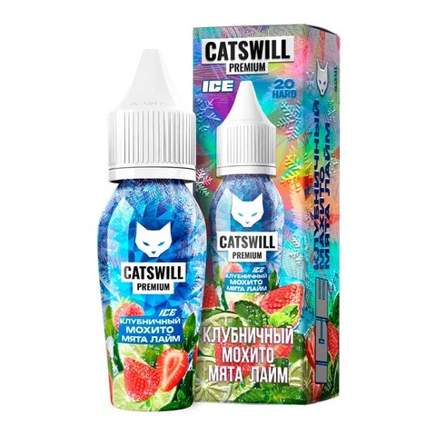 Жидкость CATSWILL PREMIUM ICE Salt 2% STRONG 30 ml - КЛУБНИЧНЫЙ МОХИТО
