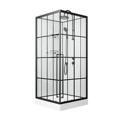 Душевая кабина Niagara Standart (90х90х225) черный, стекло прозрачное