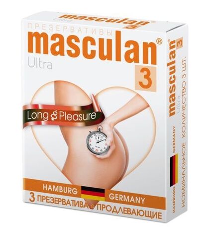 Презервативы Masculan Ultra 3 Long Pleasure с продлевающим эффектом - 3 шт. - Masculan Masculan Long Pleasure №3