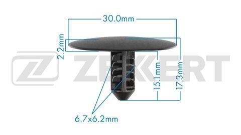 КЛИПСА УТЕПЛИТЕЛЯ КАПОТА CRUZE, AVEO T300, COBALT ZEKKERT
