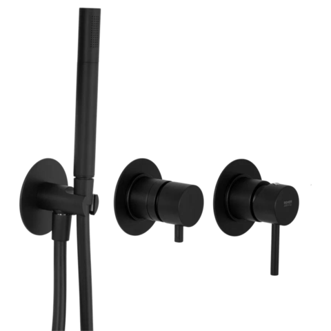 Remer X97D3PNO Встраиваемый смеситель для ванны душа, на 3 выхода, с держателем, ручным душем, шлангом