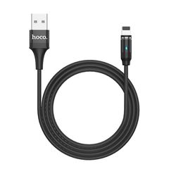 Магнитный кабель с разъемом USB - Lightning 8-pin черного цвета, 1,2 метра, Hoco Magnetic U76