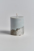Свеча из бетона с серебряной поталью, серая, Россия