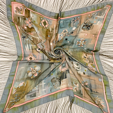 Кашемировый платок батик Славянский 140x140 см