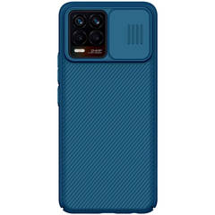 Чехол синего цвета с защитной шторкой камеры от Nillkin CamShield Case на OPPO Realme 8 и 8 Pro