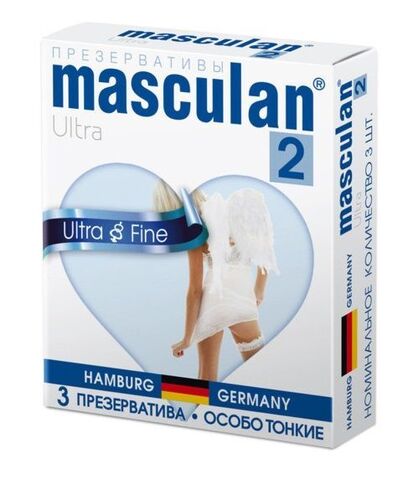 Ультратонкие презервативы Masculan Ultra 2 Fine с обильной смазкой - 3 шт. - Masculan Masculan Ultra Fine №3