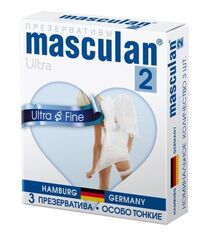 Ультратонкие презервативы Masculan Ultra 2 Fine с обильной смазкой - 3 шт. - 