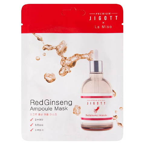 Тканевая маска для лица с красным женьшенем Premium JIgott & La Miso Red Ginseng Mask, 27 мл