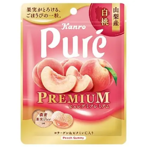 Жевательный мармелад со вкусом персика Kanro Pure, 54 гр