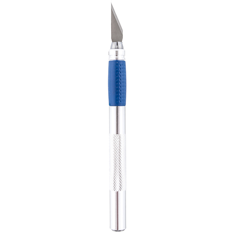 Нож для художественных работ КОБАЛЬТ перовые лезвия 6 шт, металлический корпус, блистер (Арт.245-053)