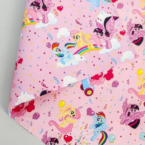 Бумага упаковочная глянцевая двусторонняя, My Little Pony, 60x90 см