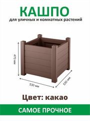 Кашпо для комнатных и уличных растений Монро "Еврогрядка" какао