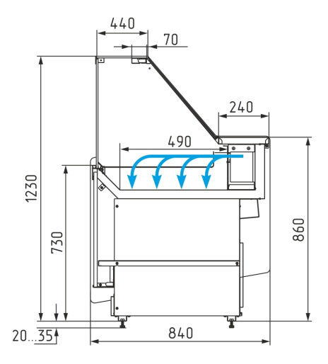 Витрина кондитерская POLUS KC80 SM 1,0-1 (1003 белый)