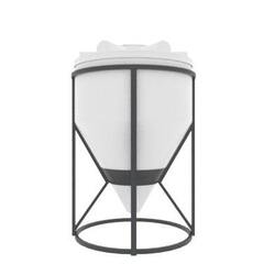 Емкость конусная 60 градусов крышка 350мм (цвет белый) для сыпучих продуктов Ирпласт 1000 л.(1196x1196x1713см;белый) - арт.560322