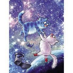 Картина по номерам Коты в космосе