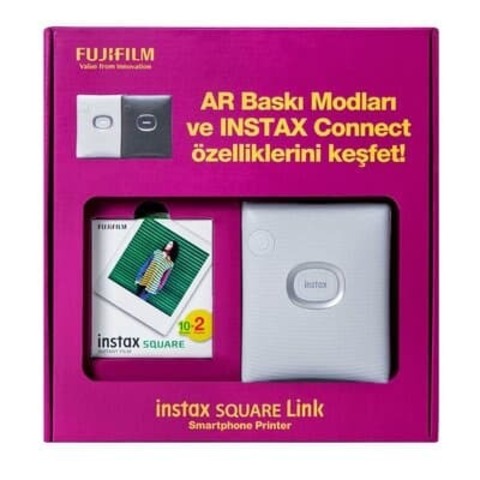 Fotoprinter \ Компактный фотопринтер INSTAX SQ LINK WHITE BUNDLE BOX