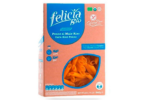 Паста кукурузно-рисовая "Пенне Ригате" Felicia Bio, 340г