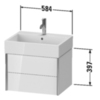 Duravit XViu Тумба подвесная 397x584x454мм, для раковины #235060, 2 ящика, цвет: walnut dark/черный матовый XV43340B221