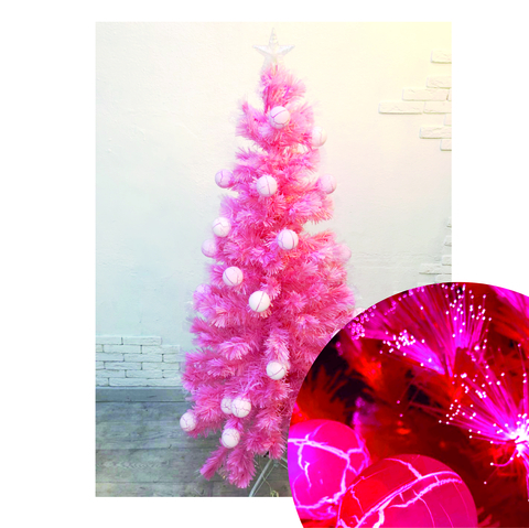 Искусственная светодиодная елка, Розовая, 140 см