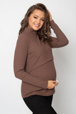 Лонгслив для беременных 17214 шоколад