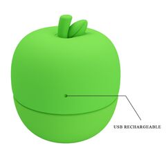 Зеленый клиторальный стимулятор в форме яблочка Apple Secret - 