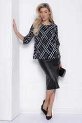 Джемпер Дэрби (черный/ромбы) Б12445-10 LT Collection