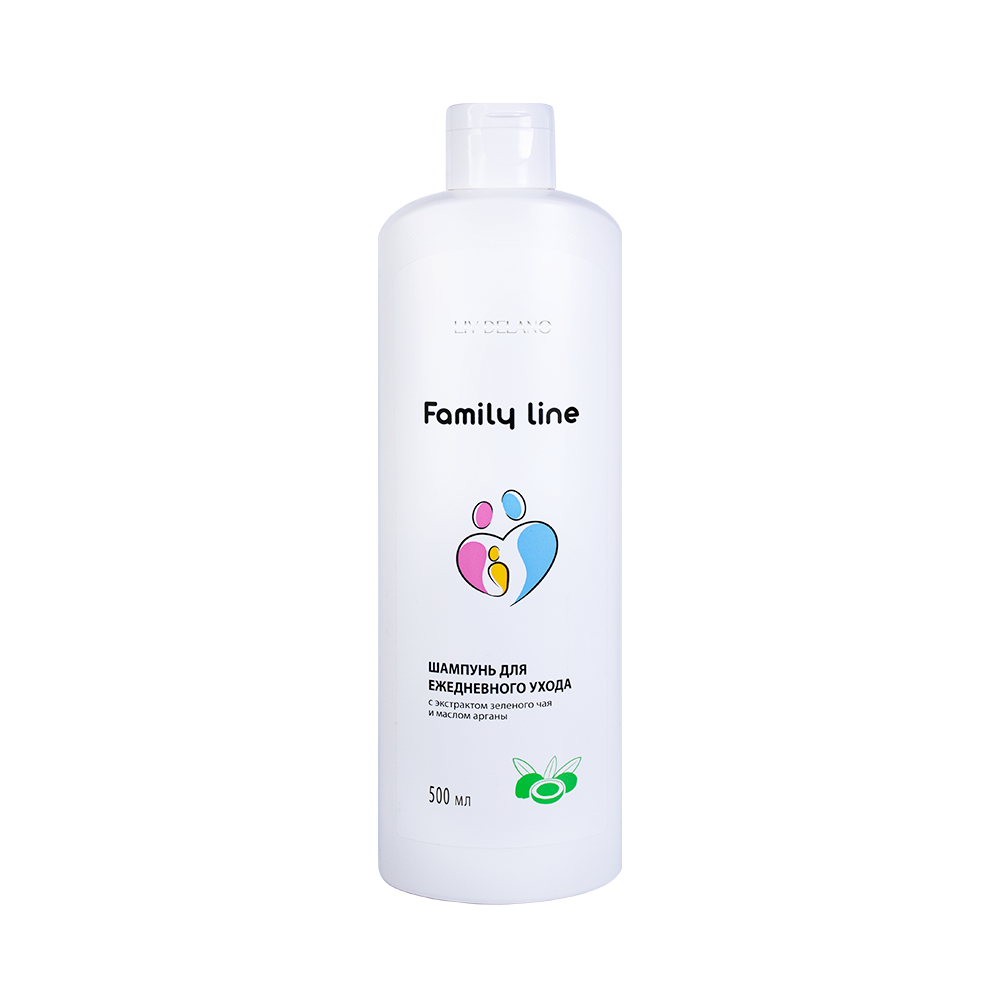 Liv-delano Family Line Шампунь для ежедневного ухода экстрактом зеленого чая и маслом арганы, 500 мл