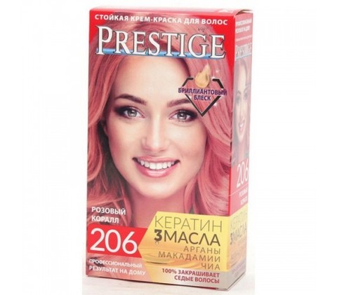 Краска для волос Prestige 206  -  Розовый коралл, 50/50 мл.