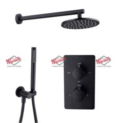 Душевой термостатический комплект Warmer Black Line Bl 400300-12D Termo