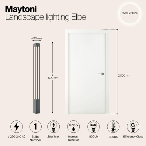 Садово-парковый светильник Maytoni Elbe O424FL-L20GF