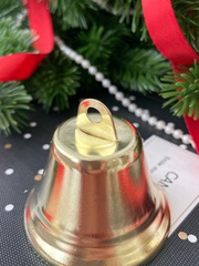 Колокольчик металлический, для декора и творчества, размер 4 см, цвет золотой, набор 5 шт