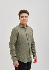 Рубашка мужская Лен KHAKI