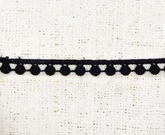 Кружево плетёное, ш. 1,3 см, чёрный