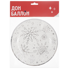 Тарелки, Снежинки, Металлик, 18 см, 6 шт.