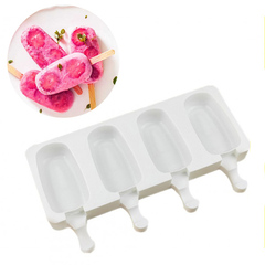 Форма силиконовая для мороженого "Эскимо" 37*68 мм, 4 ячейки