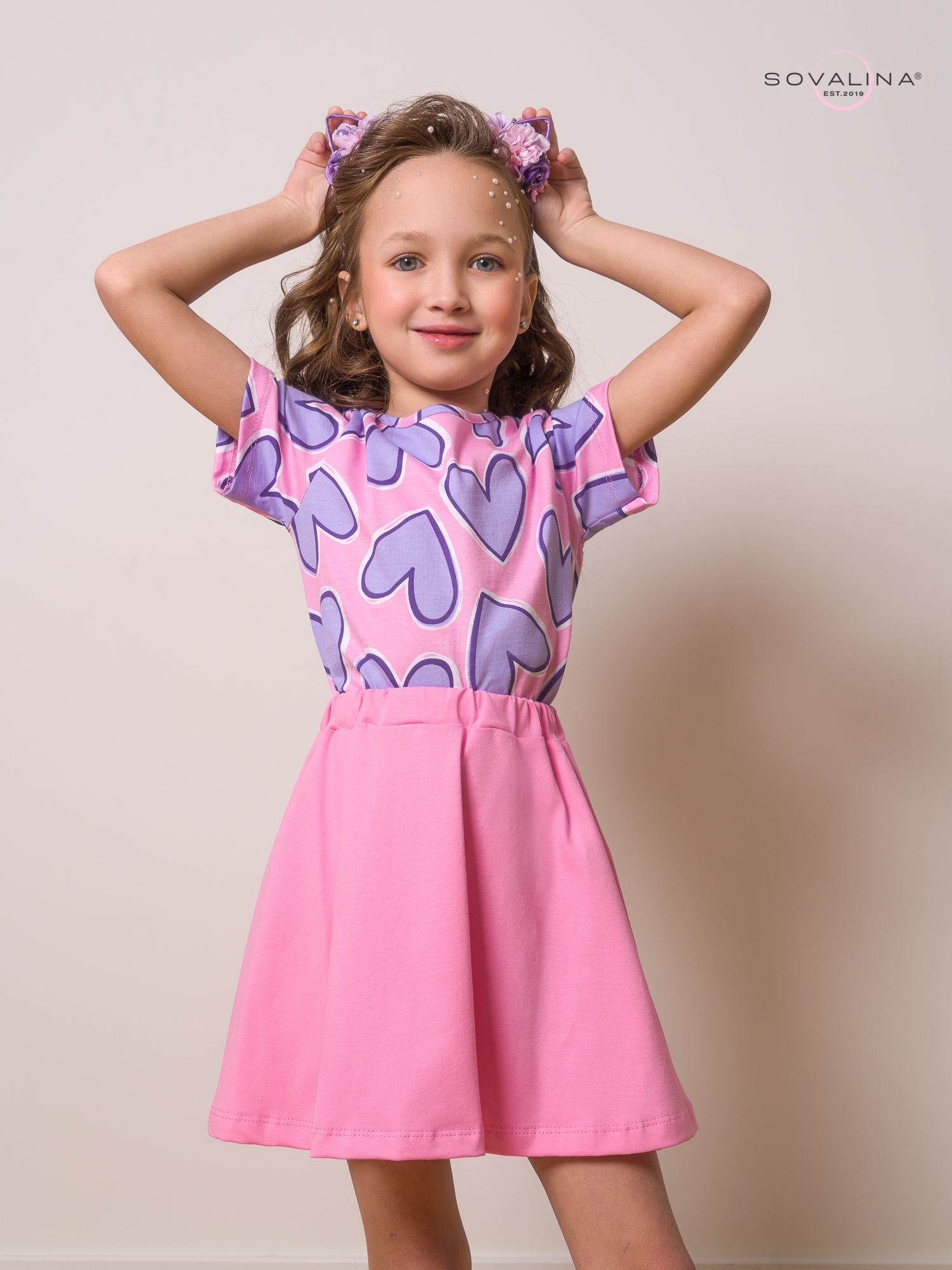 Костюм Мальвина SG сиреневые сердца-барби