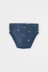 трусы/ уп  для мальчика  К 1928-3уп/пробковое дерево,бежевый,транспорт