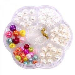 Набор для создания украшений-бусины Alingar, 80х80х12 мм, "Pearl", 1 вид бусин, 1х1,1 м леска, пластик. пенал