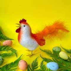 №2 Курица-курочка, пасхальный декор, миниатюра, высота 13 см, 1 шт.