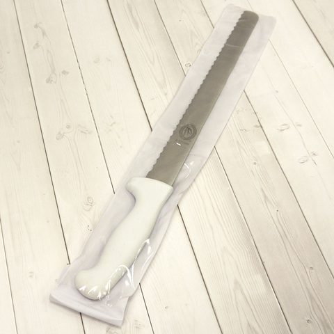 Нож для бисквита 30 см, пластиковая ручка, широкие зубчики
