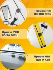 АНТЕННА АВТОМОБИЛЬНАЯ АКТИВНАЯ ТРИАДА-60 ЛЮКС ДОПОЛНИТЕЛЬНЫЙ ПРИЕМ УКВ 66-74 МГЦ