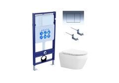 Aquatek SET Aquatek ЛЕЯ-010 4в1 Set Aquatek ЛЕЯ (рама Aquatek Standard INS-0000012 с звукоиз.прокладкой+крепеж KKI-0000002+кнопкаKDI-0000010+унитаз ЛЕЯ AQ1199-00 с крышкой-сиденьем фото