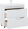 Aquanet 342094 Тумба с раковиной Ирис new 90 напольная 2 ящ. цв.белый глянец (342094)