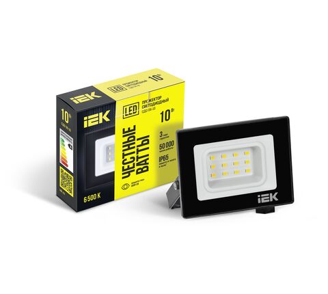 Прожектор СДО 06-10 светодиодный черный IP65 6500K IEK