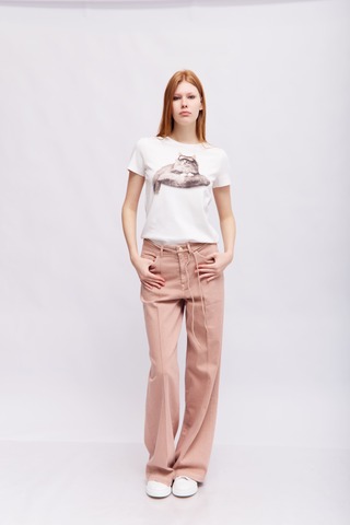 Marc Cain Футболка из хлопка с кошечкой