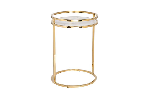 Стол журнальный Garda Decor Garda Decor мраморное стекло, золото d41*60 см
