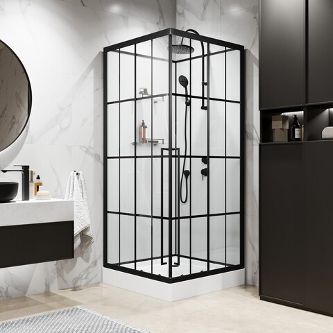Душевая кабина Niagara Standart (90х90х225) черный, стекло прозрачное