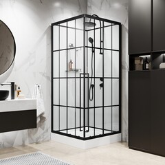 Душевая кабина Niagara Standart (90х90х225) черный, стекло прозрачное