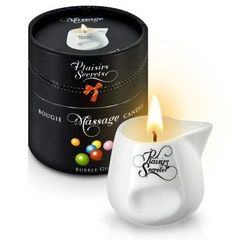 Массажная свеча с ароматом бубль-гума Bougie de Massage Gourmande Bubble Gum - 80 мл. - 