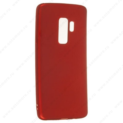 Накладка силиконовая Soft Touch ультра-тонкая для Samsung Galaxy S9 Plus красный